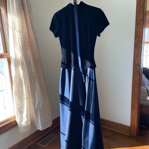 Vintage Bari Jay Velvet & Satin Ball Gown